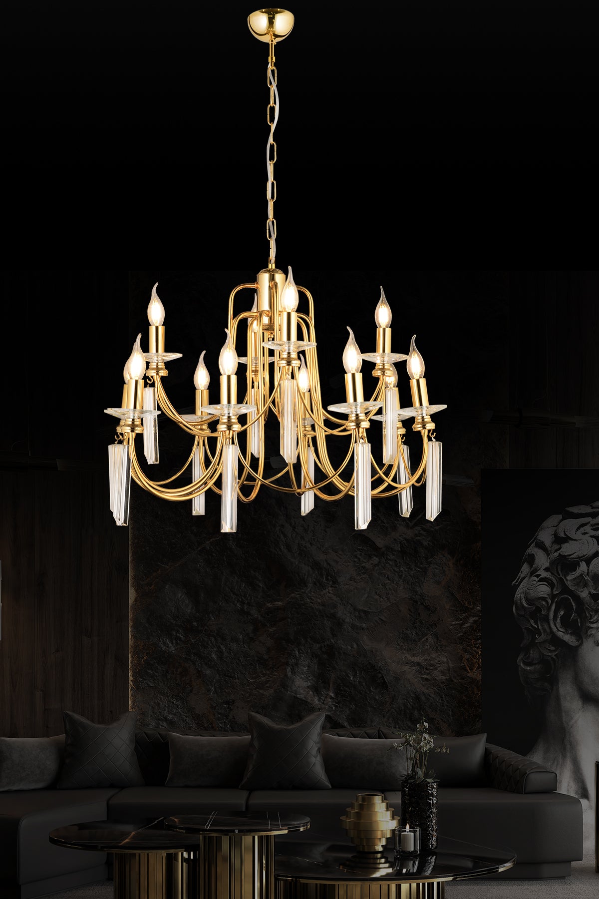 Kontes 12'Li Salon Yemek oturma odası Avize 1013-U97-8S-IW