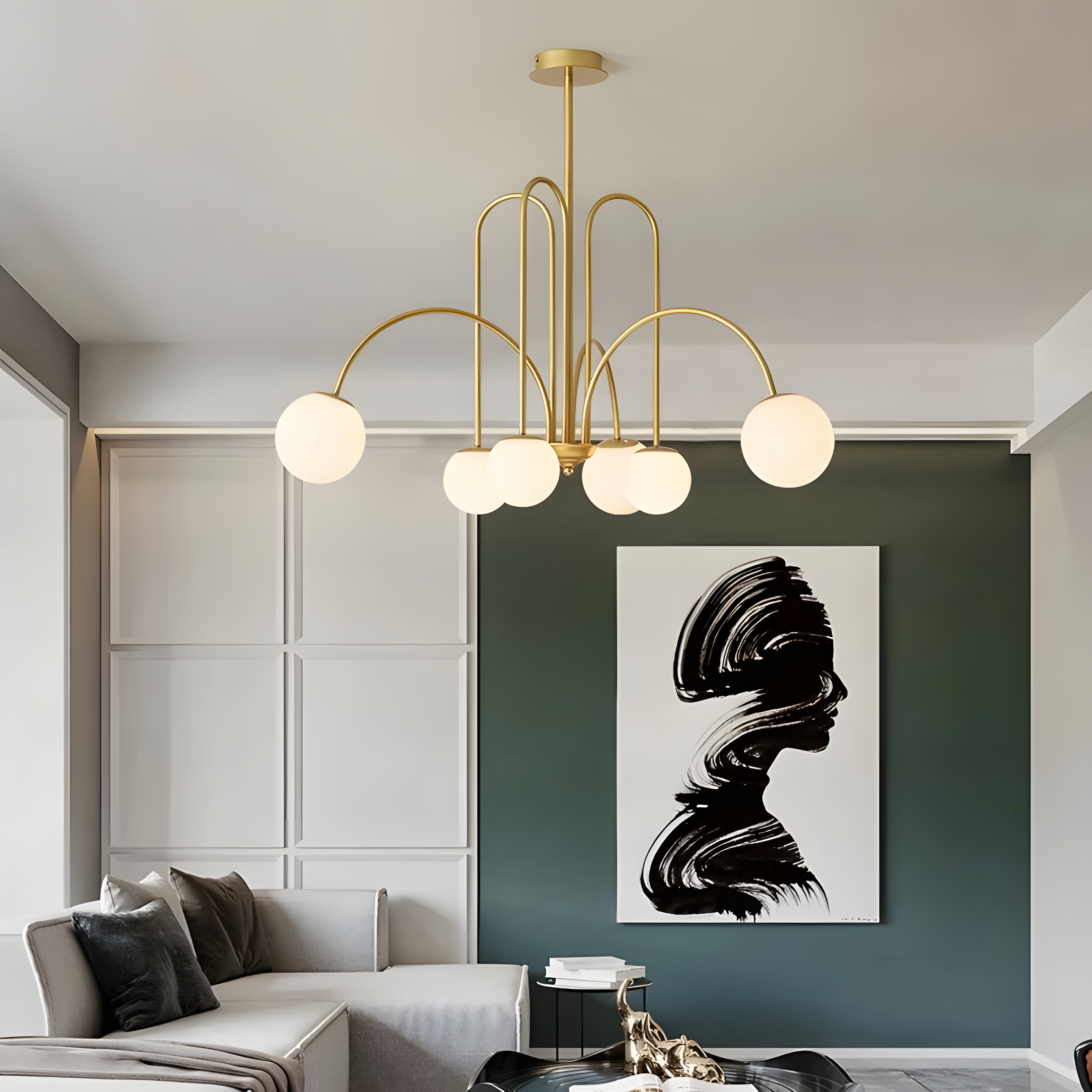 LUMiRiSE / ≠encore. Lumira Modern Çember Dokulu Akrilik Panelli 60 cm Led Sarkıt Avize LMR