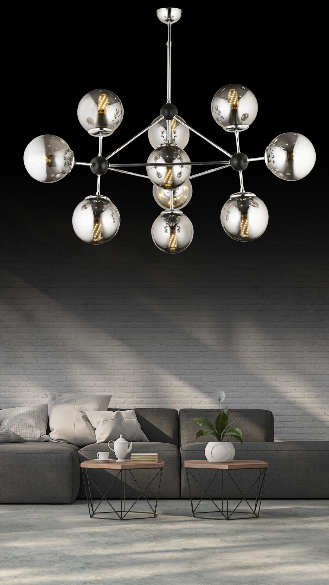 Setra Light Setra 10-Arm Glass Chandelier - Ronisu Lighting