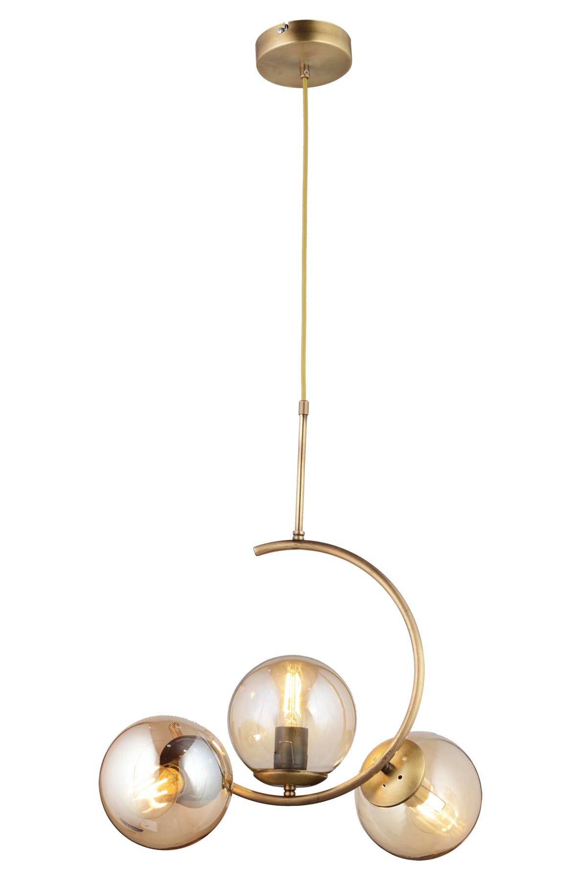 Akşin Üçlü Camlı Sarkıt Avize - Ronisu Aydınlatma