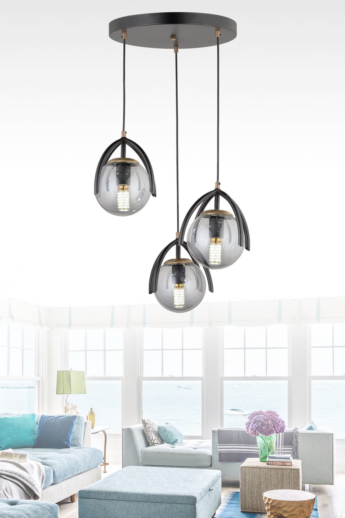 Ateş 3'Lü Sarkıt Avize - Ronisu Aydınlatma