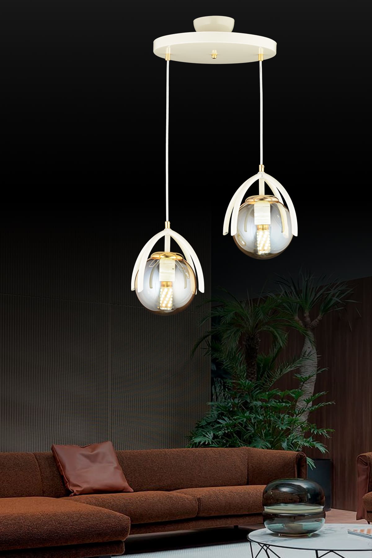 Ateş İkili Sarkıt Avize - Ronisu Aydınlatma