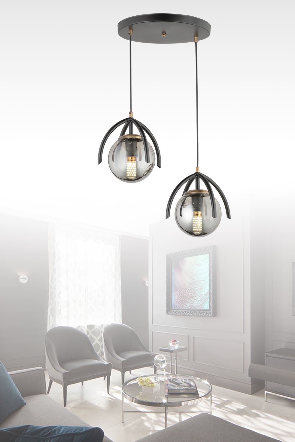 Ateş İkili Sarkıt Avize - Ronisu Aydınlatma