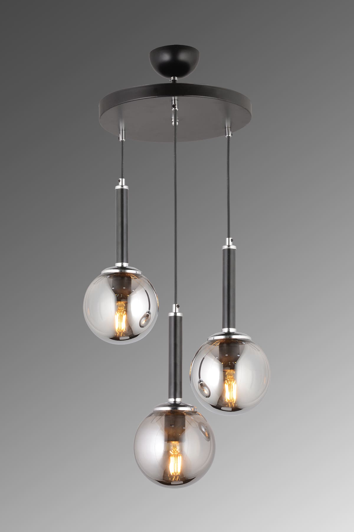 Aysar 3'Lü Sarkıt Camlı Avize - Ronisu Aydınlatma