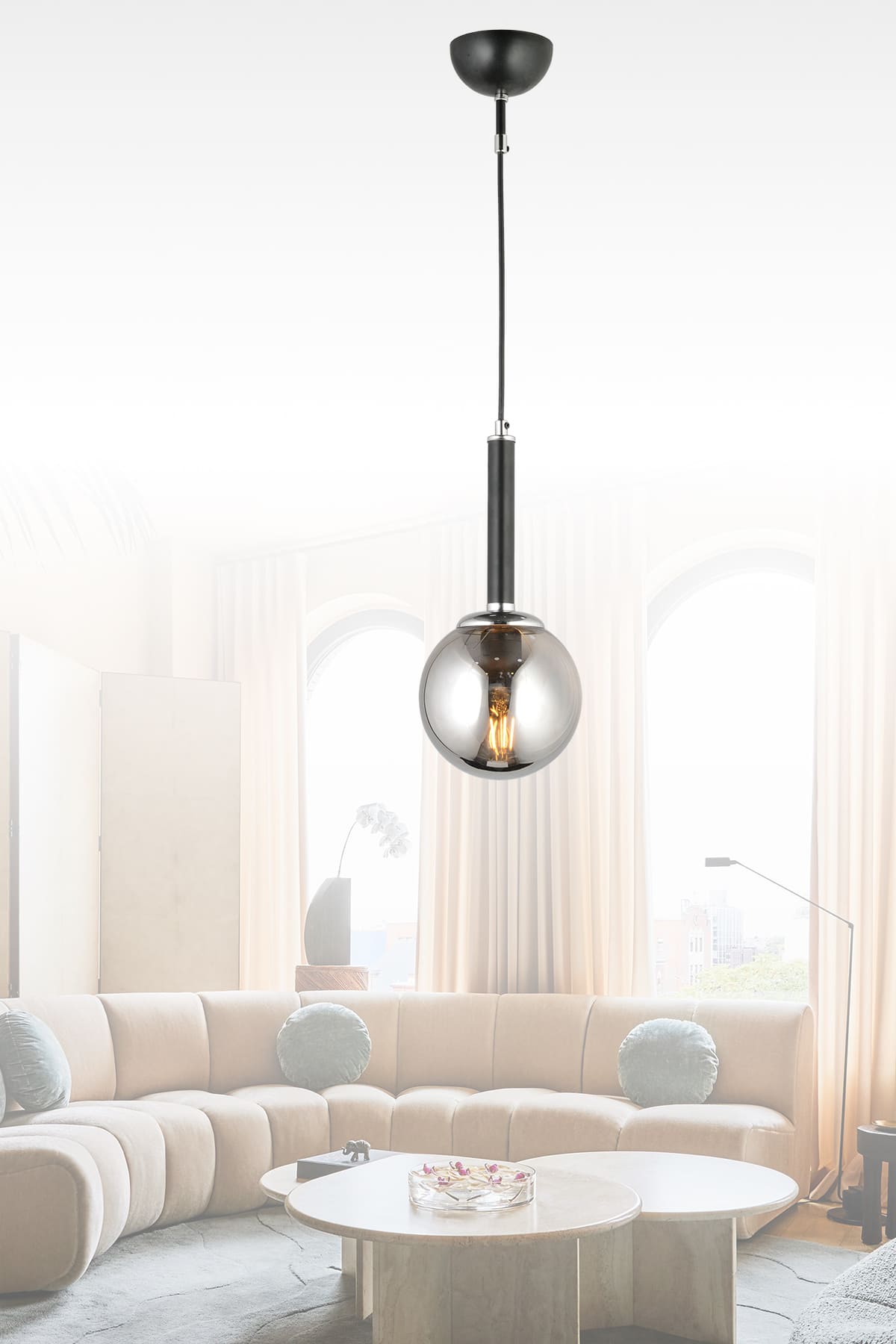 Aysar Tekli Sarkıt Camlı Avize - Ronisu Aydınlatma