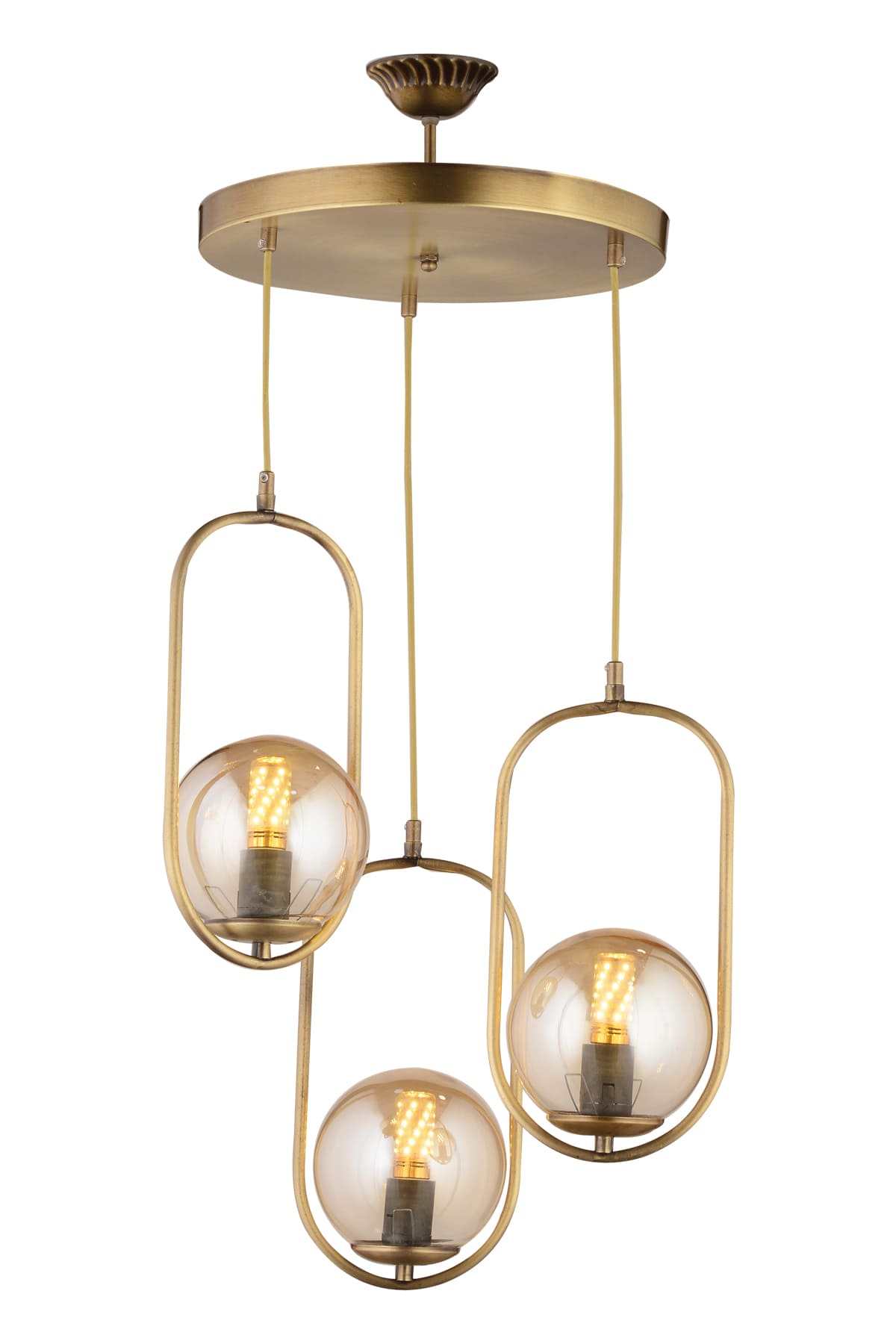 Balca 3'Lü Camlı Avize - Ronisu Aydınlatma