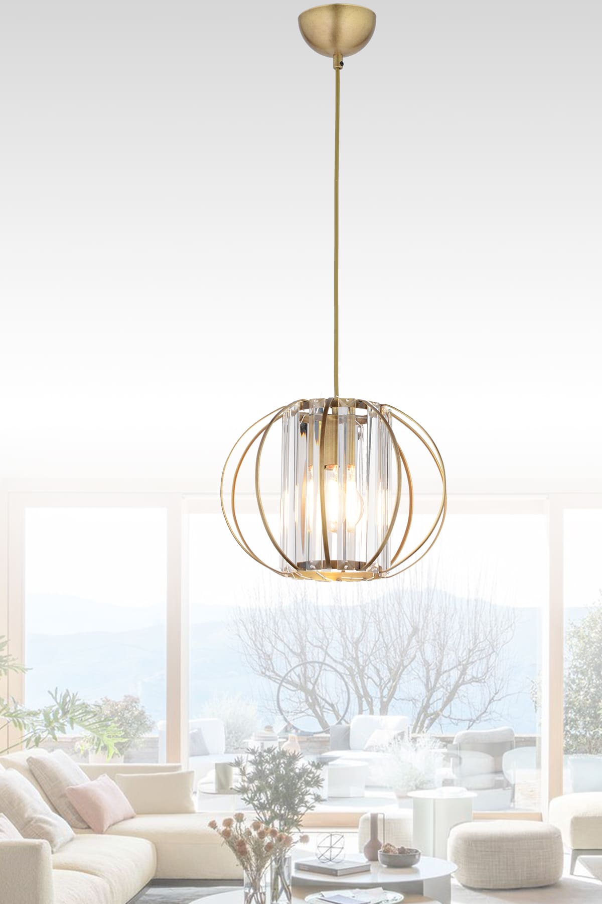 Bella Tekli Taşlı Avize - Ronisu Aydınlatma