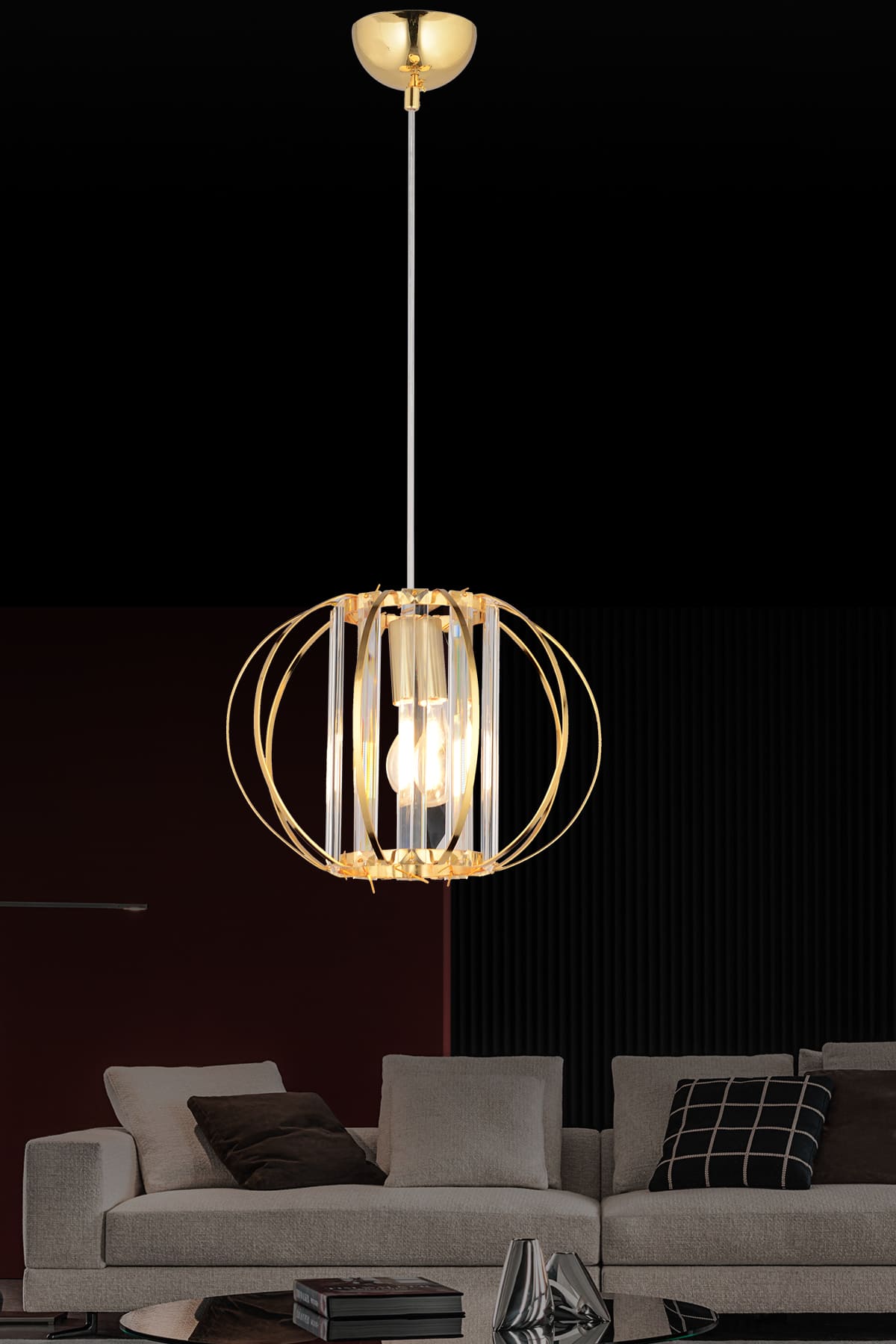 Bella Tekli Taşlı Avize - Ronisu Aydınlatma