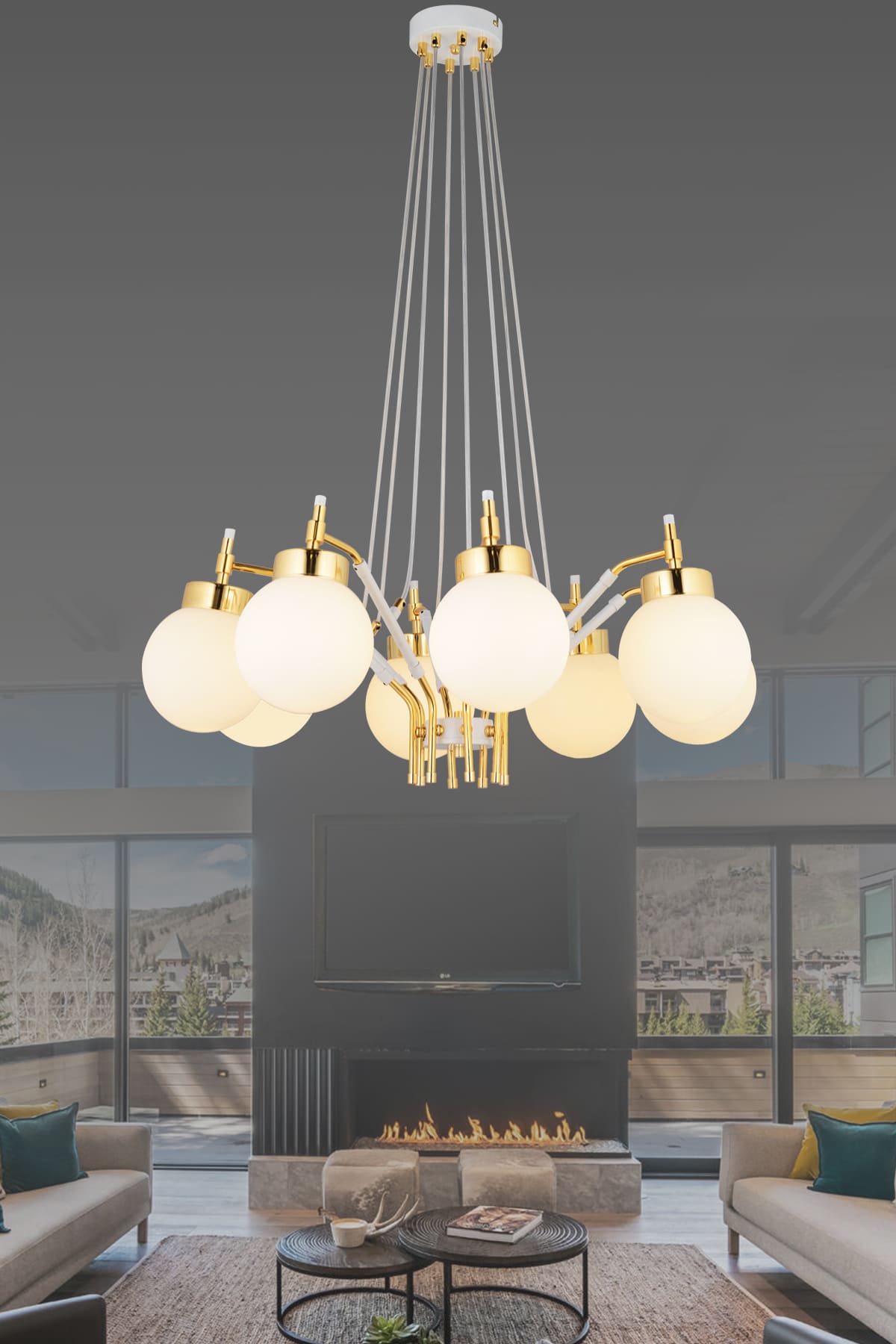 Çağla 8'Li Camlı Avize - Ronisu Aydınlatma