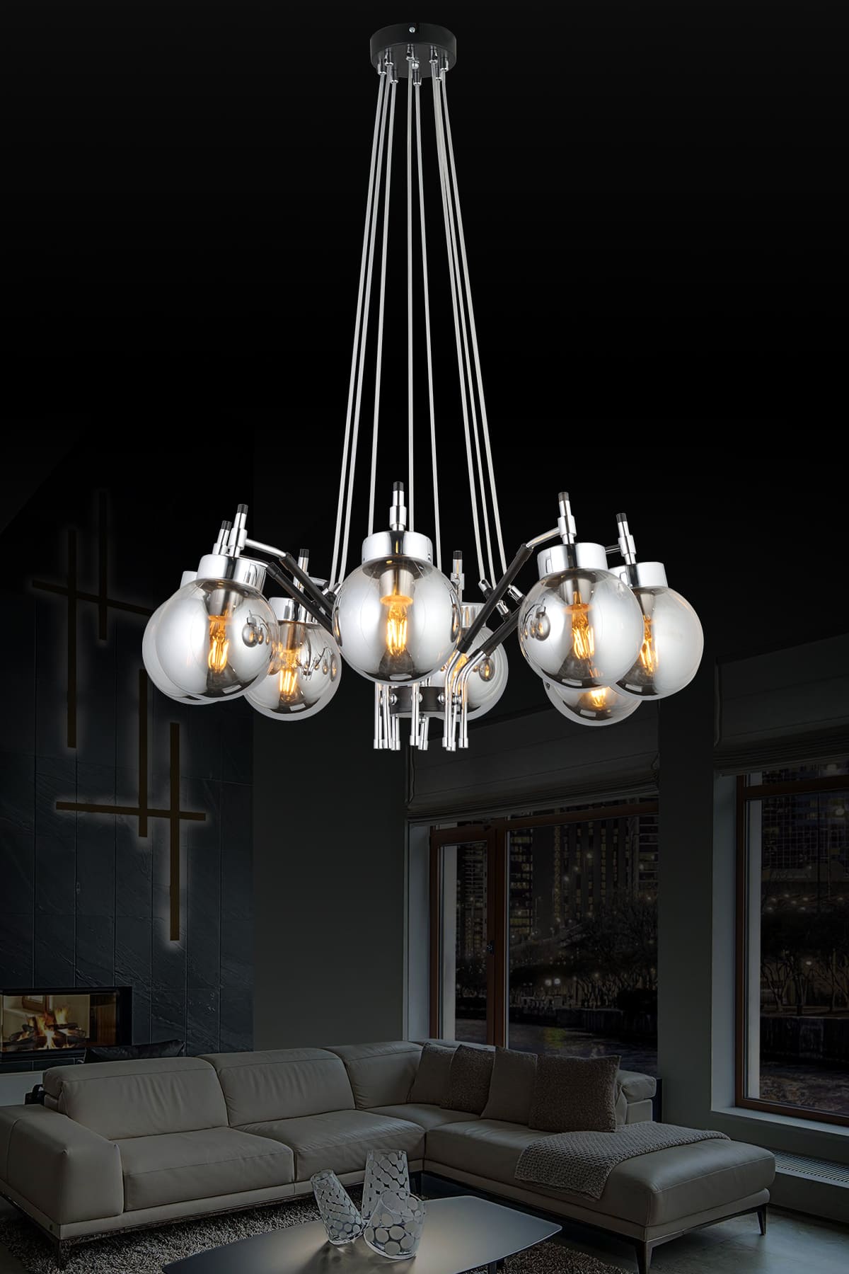 Çağla 8'Li Camlı Avize - Ronisu Aydınlatma