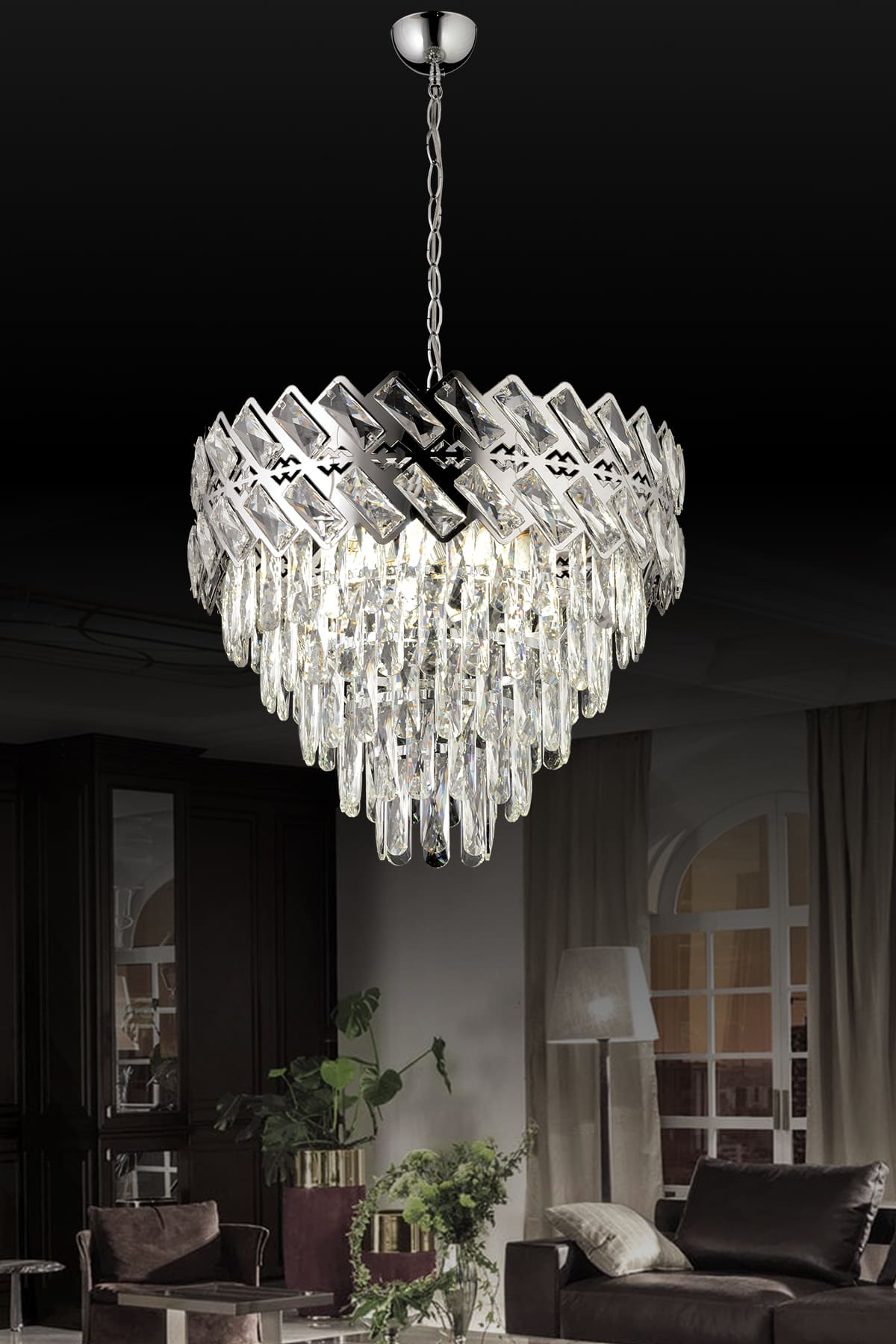 Carla 50'Lik Katlı Taşlı Avize - Ronisu Aydınlatma