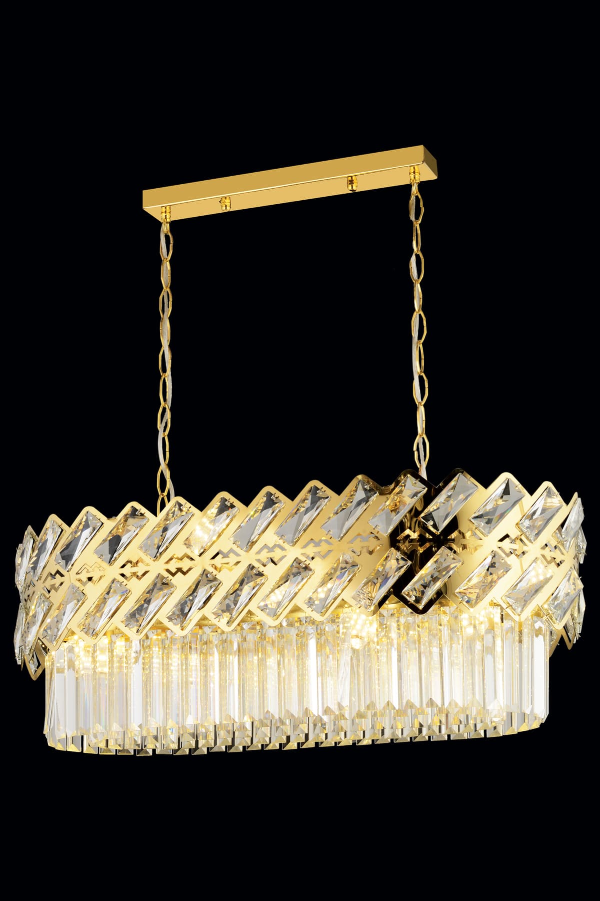 Carla Yemek Masası Taşlı Avize - Ronisu Aydınlatma