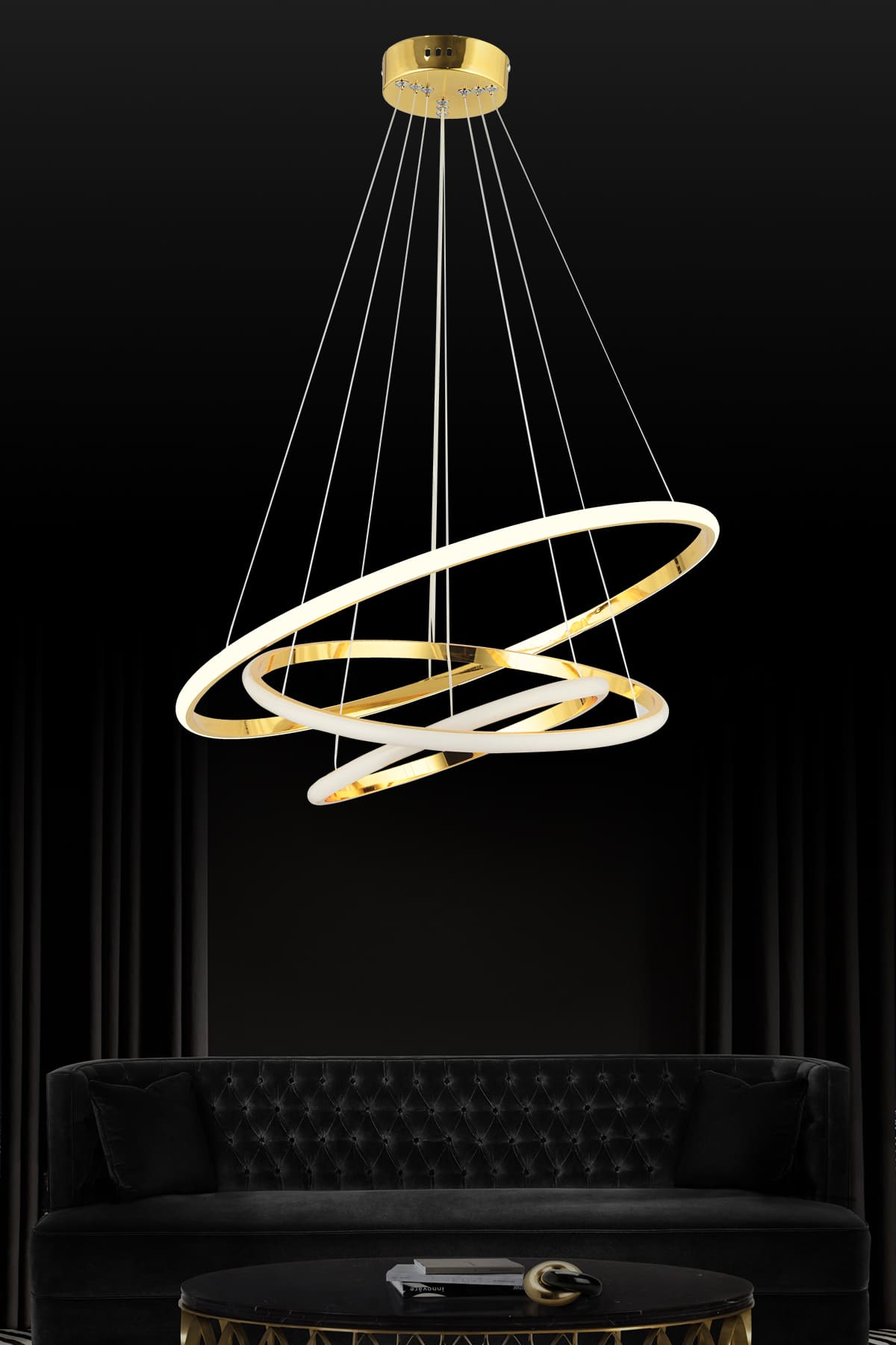 Çember led Oturma Odası Modern Salon Sarkıt Avize - Ronisu Aydınlatma