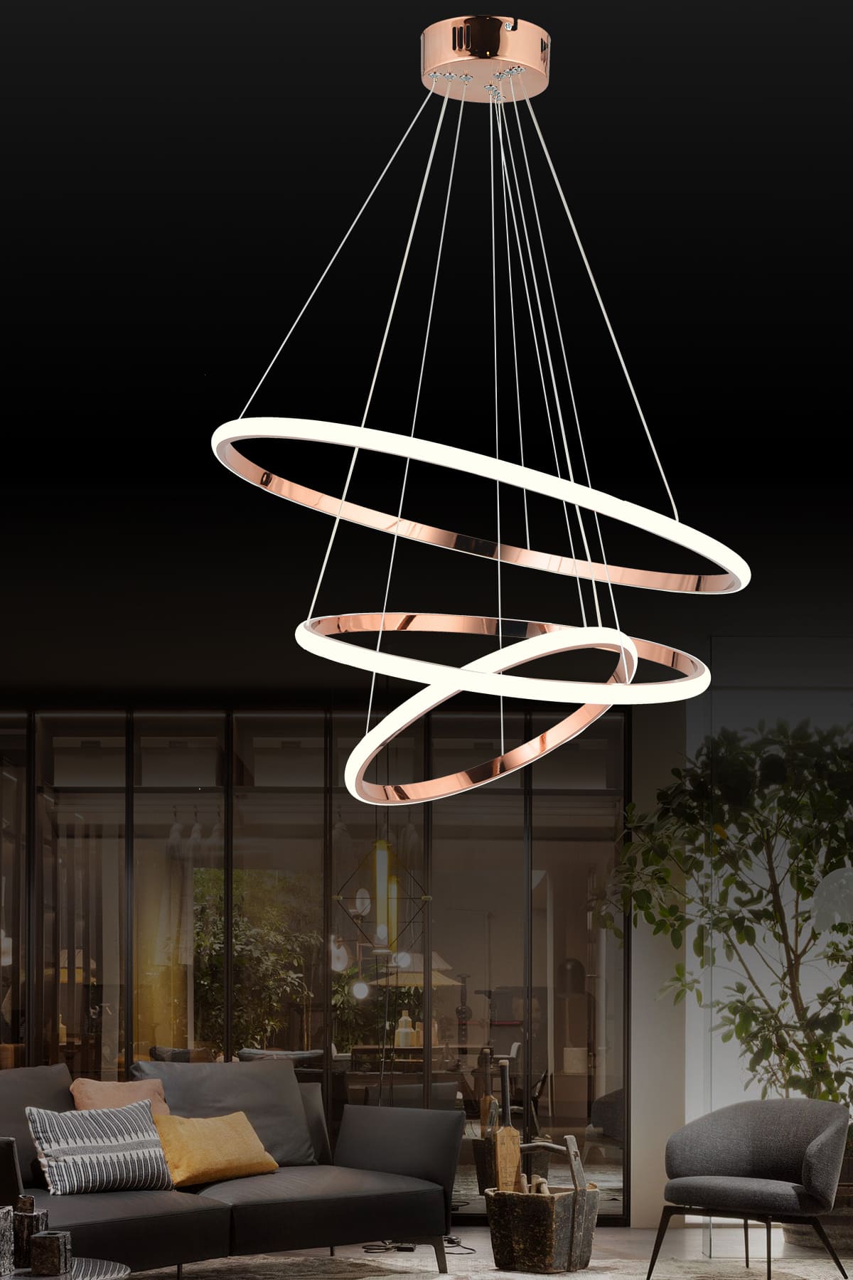 Çember led Oturma Odası Modern Salon Sarkıt Avize - Ronisu Aydınlatma