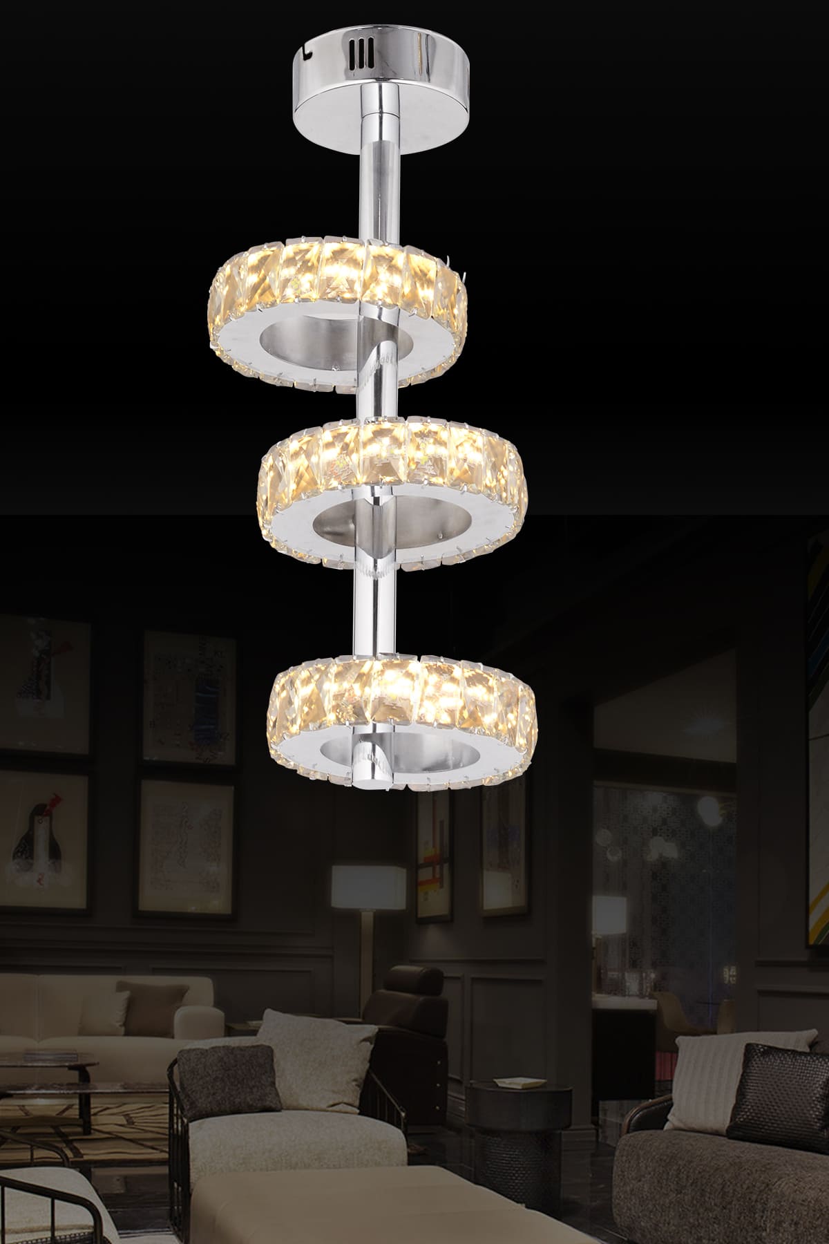 Crazy 3'Lü Sarkıt Led Avize - Ronisu Aydınlatma