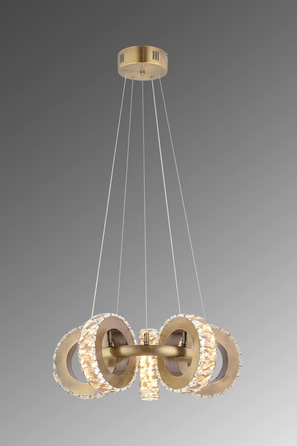 Crazy 5'Li Taşlı Led Sarkıt Avize - Ronisu Aydınlatma