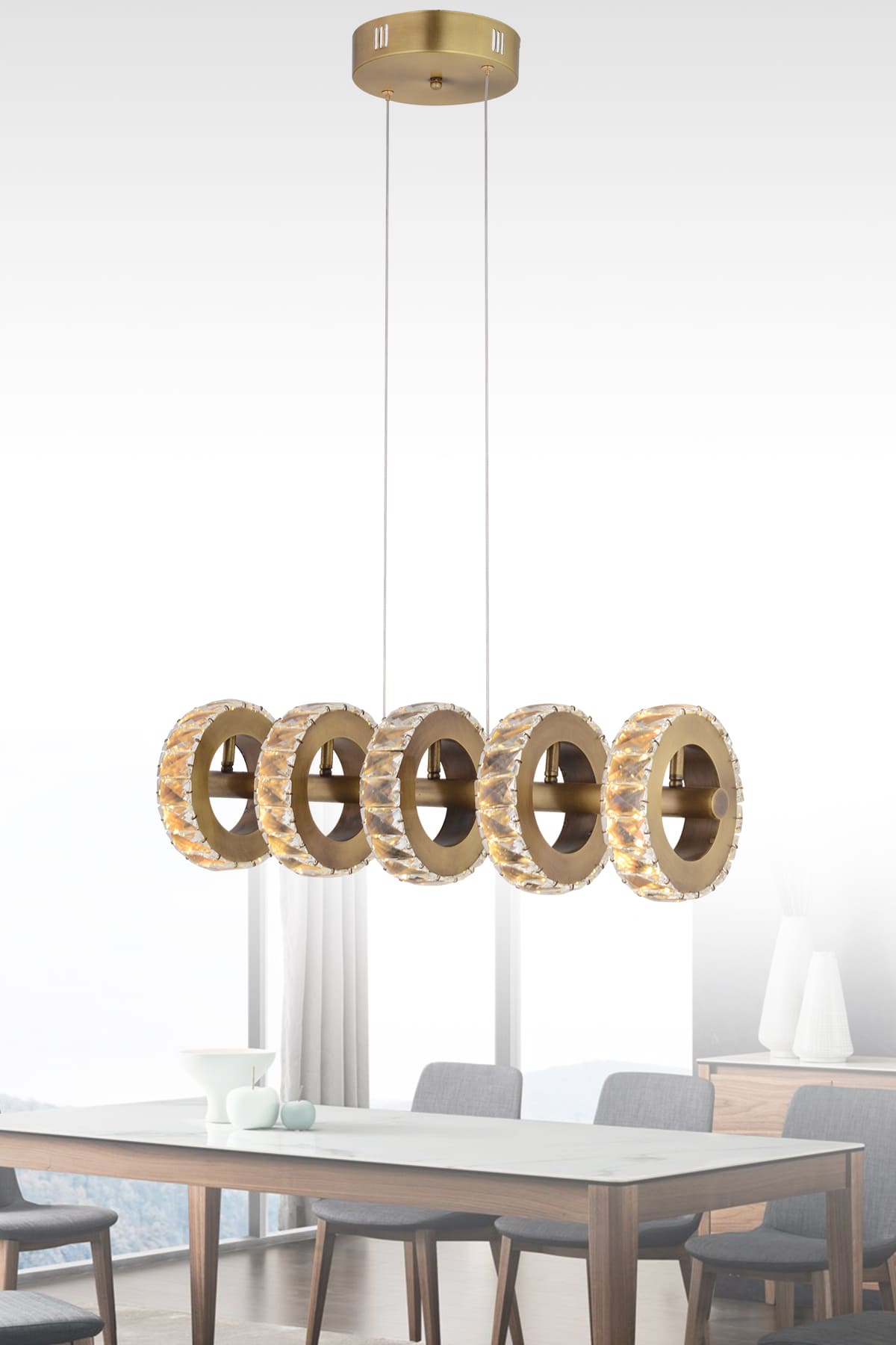 Crazy Beşli Yemek Masası Sarkıt Led Avize - Ronisu Aydınlatma