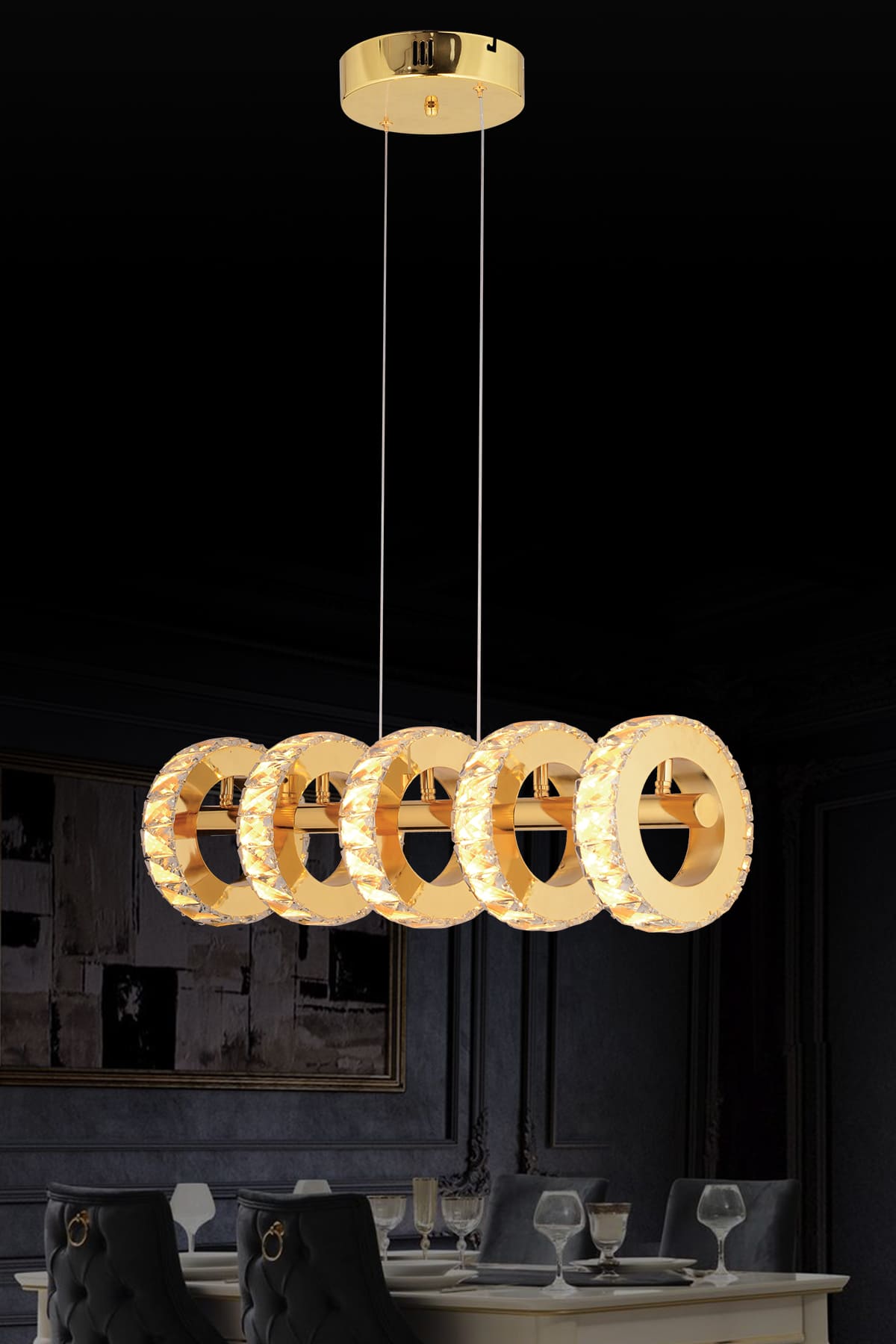 Crazy Beşli Yemek Masası Sarkıt Led Avize - Ronisu Aydınlatma