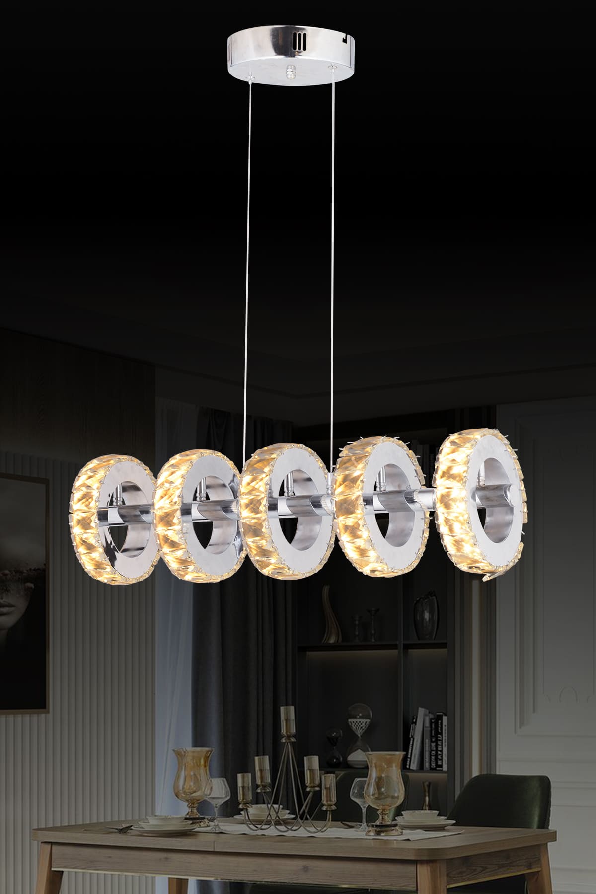 Crazy Beşli Yemek Masası Sarkıt Led Avize - Ronisu Aydınlatma