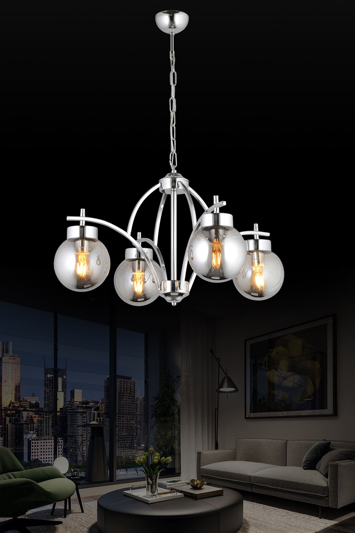 Didem 4'Lü Camlı Avize - Ronisu Aydınlatma