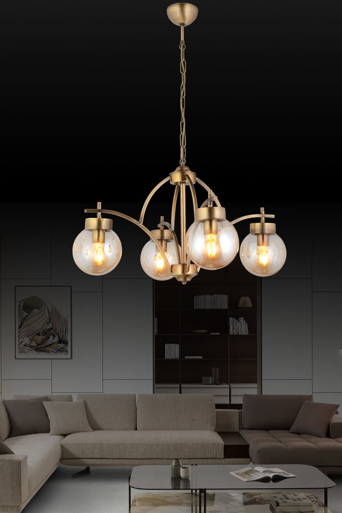 Didem 4'Lü Camlı Avize - Ronisu Aydınlatma