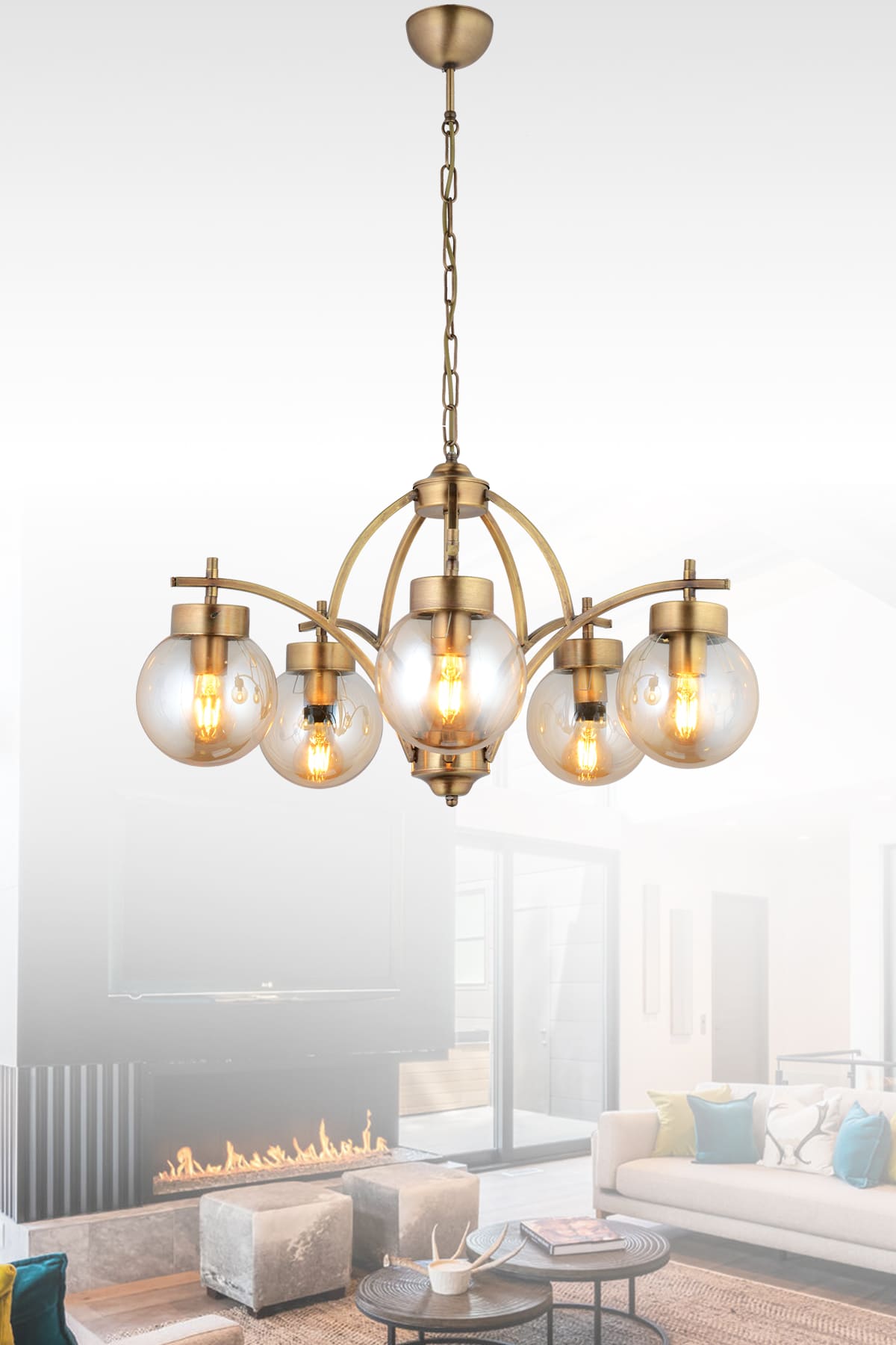 Didem 5'Li Camlı Avize - Ronisu Aydınlatma