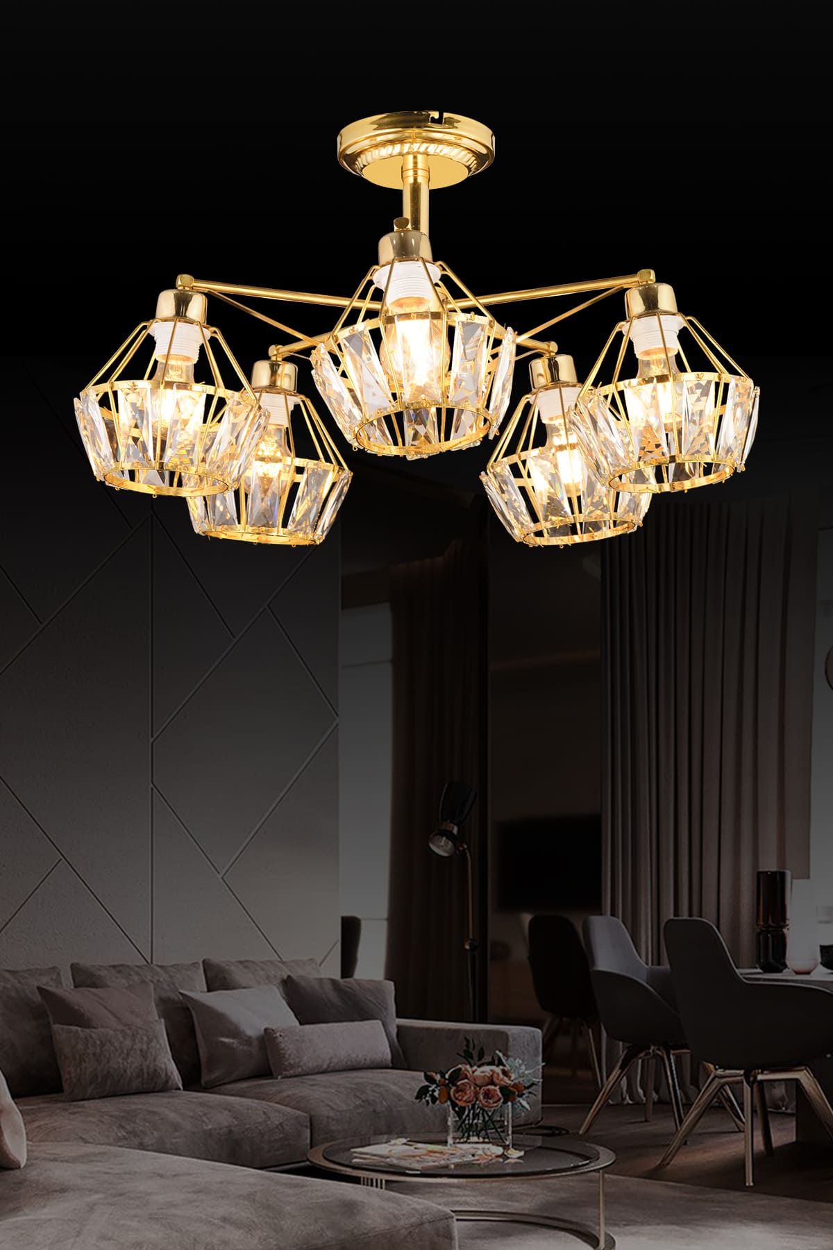 Flora 5'Li Avize - Ronisu Aydınlatma