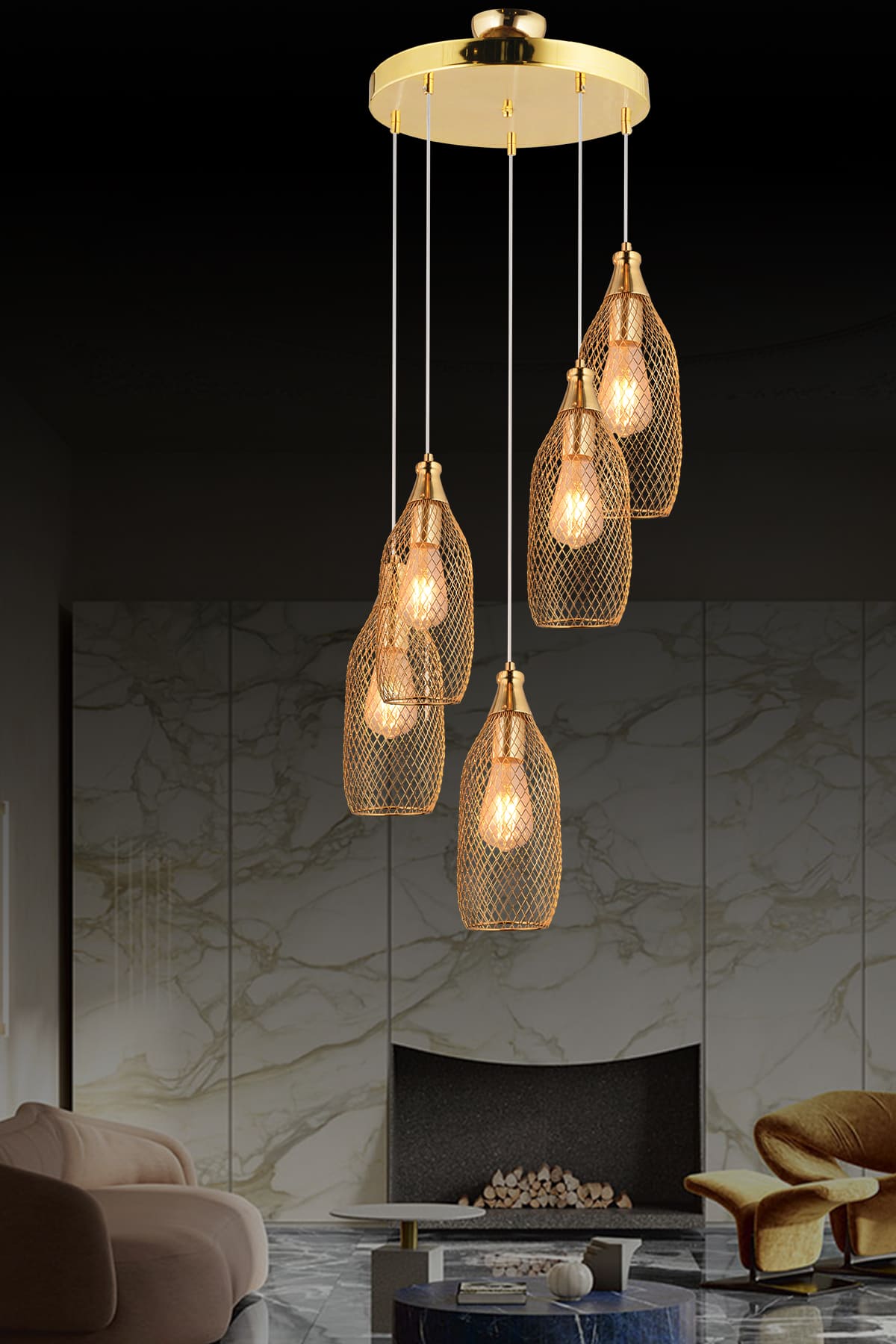 Gusto 5'Li Sarkıt Avize - Ronisu Aydınlatma