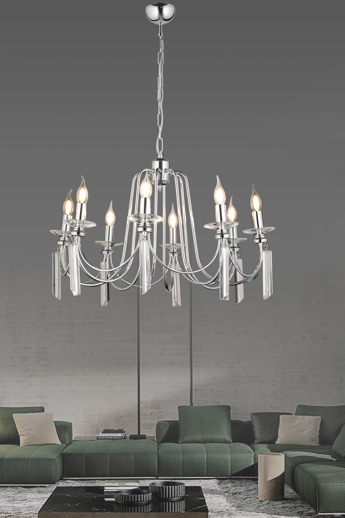 Kontes 8'Li Klasik Salon Oturma Odası Avize - Ronisu Aydınlatma