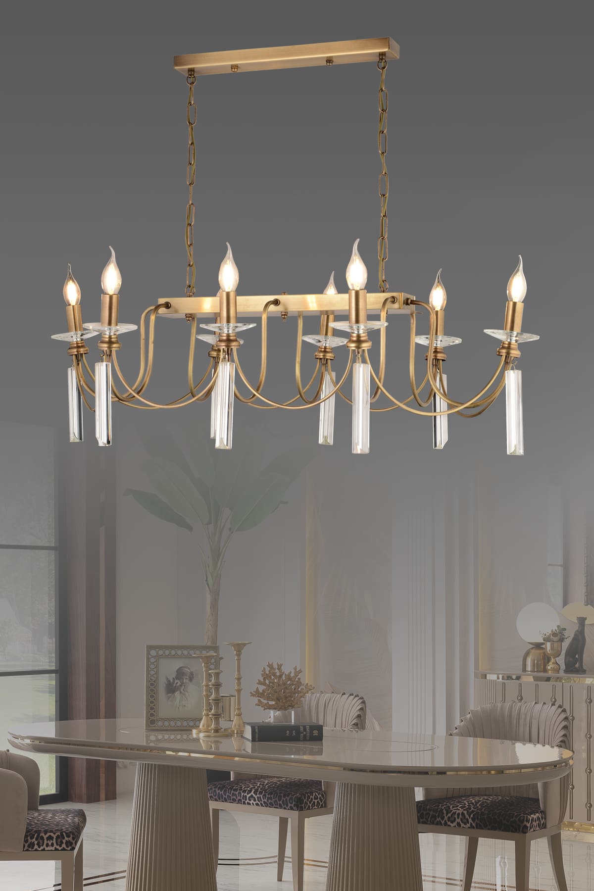 Kontes 8'Li Yemek Odası Avize 7278-P56-9X-DT
