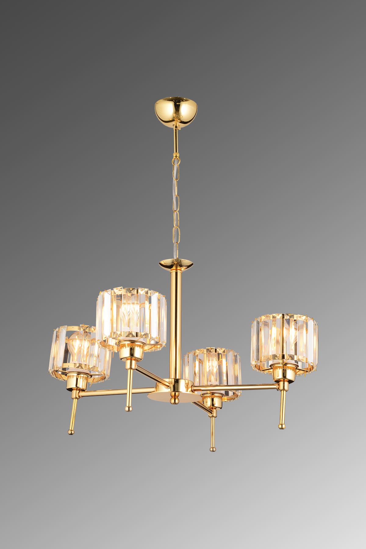 Lavin 4'Lü Taşlı Kollu Avize - Ronisu Aydınlatma