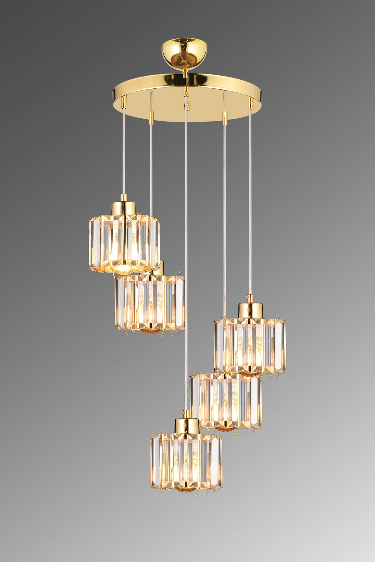 Lavin 5'Li Sarkıt Taşlı Avize - Ronisu Aydınlatma