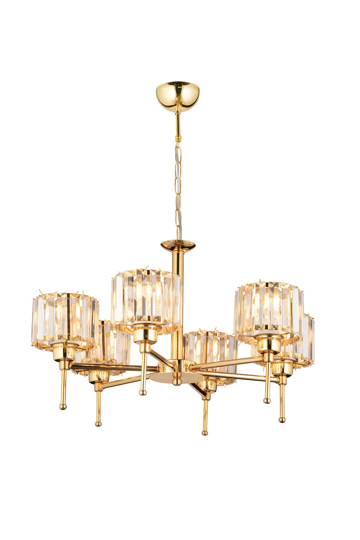 Lavin 6'Lı Taşlı Kollu Avize - Ronisu Aydınlatma