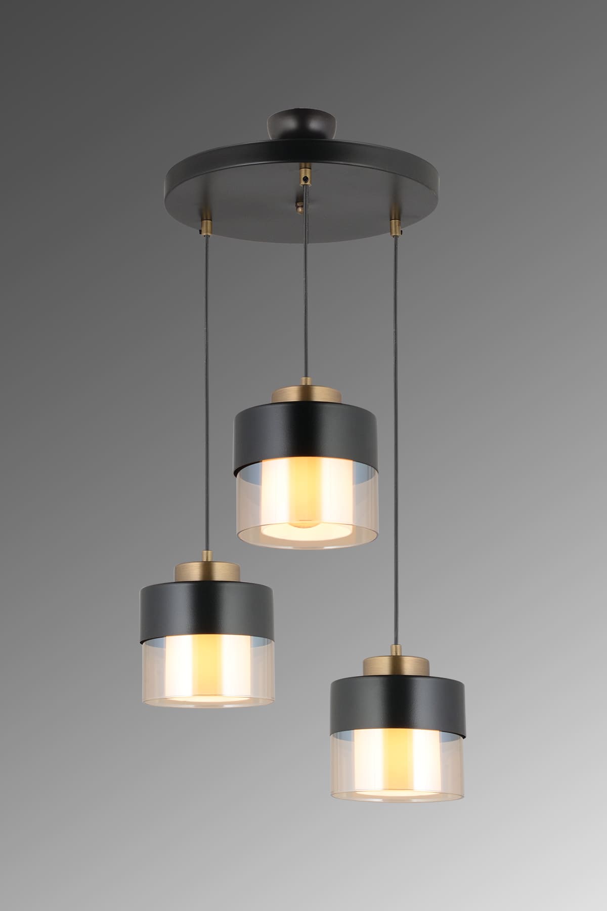 Lena 3'Lü Camlı Sarkıt Avize - Ronisu Aydınlatma