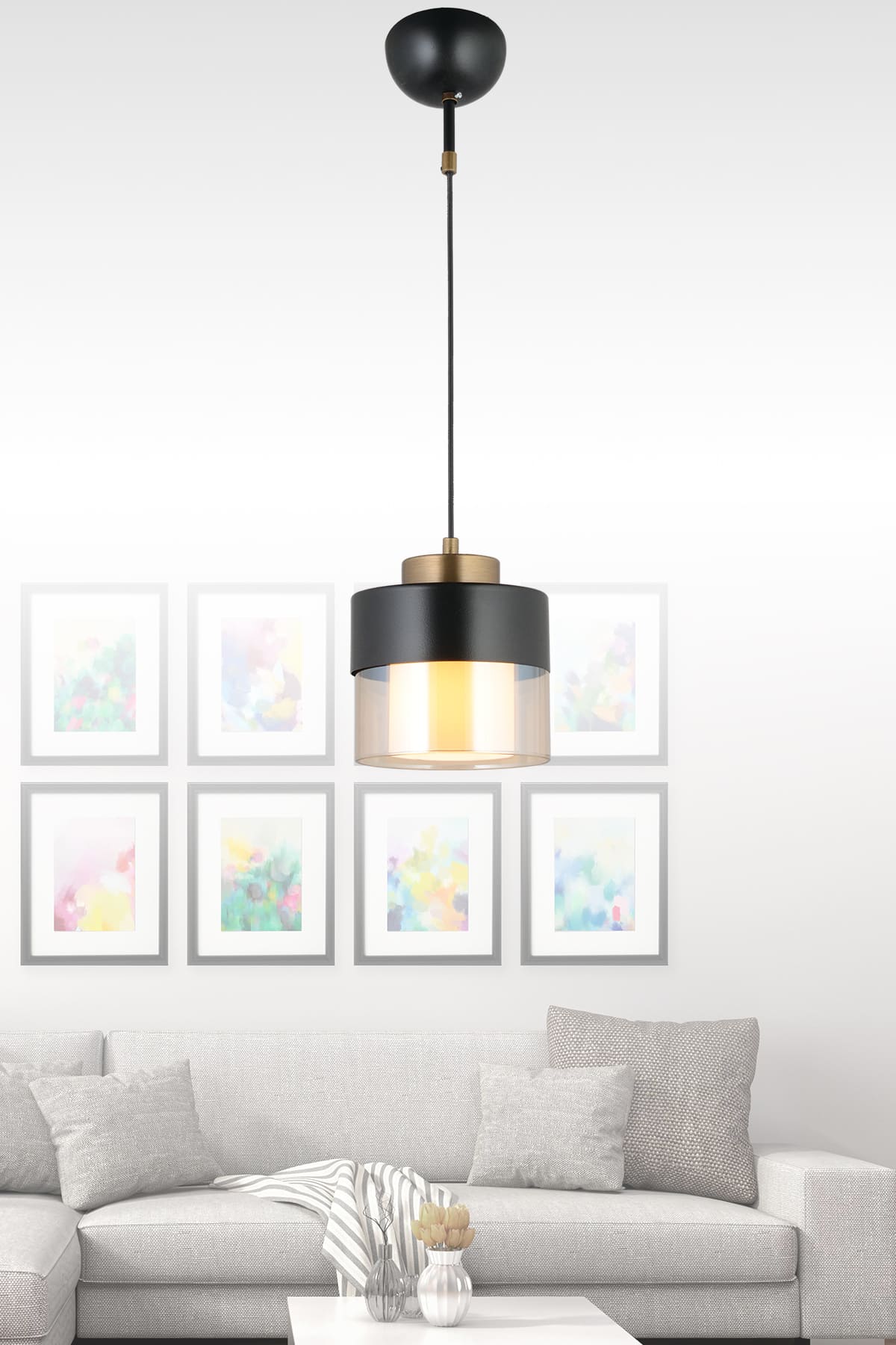 Lena Tekli Camlı Sarkıt Avize - Ronisu Aydınlatma