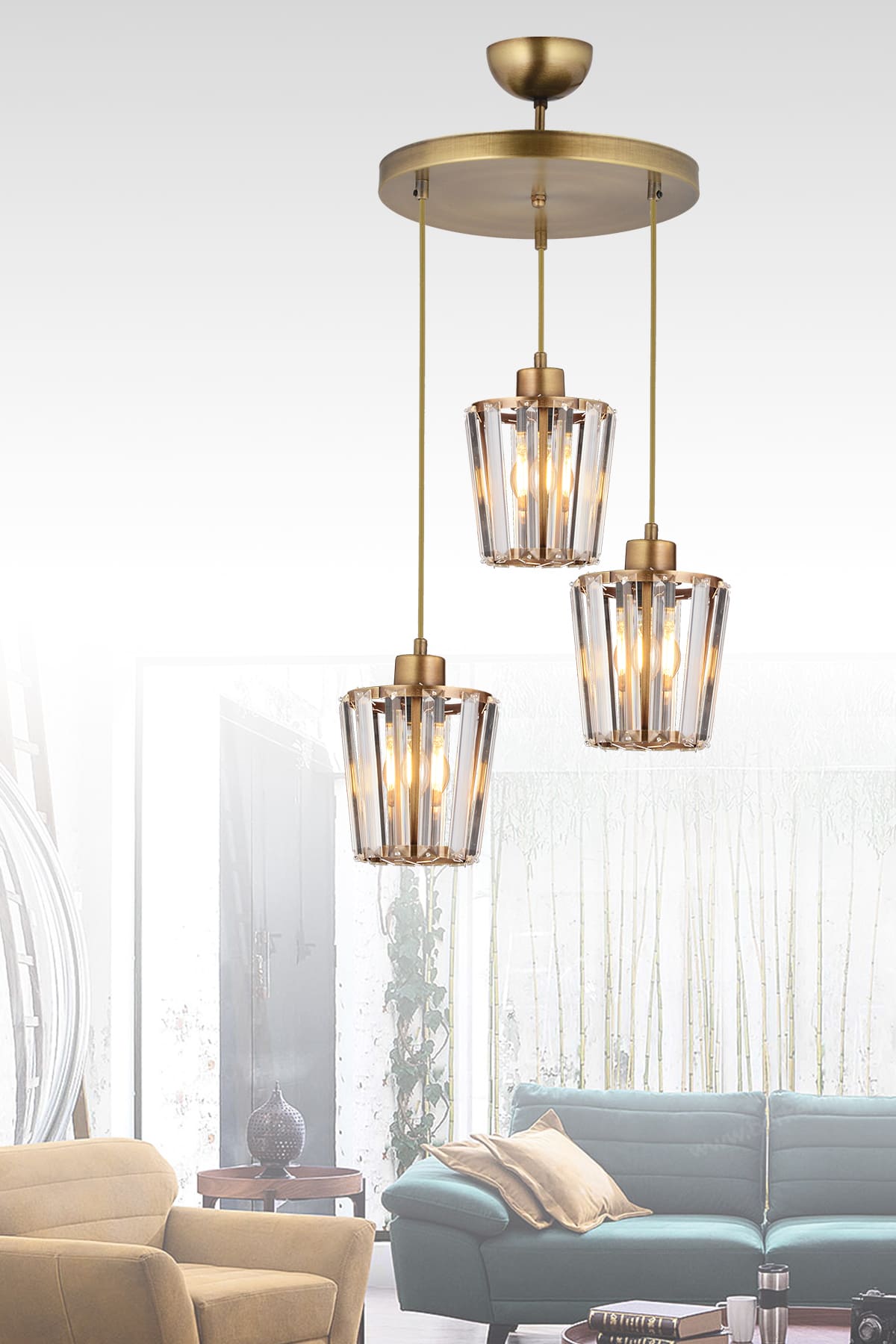 Leyla 3'Lü Sarkıt Avize - Ronisu Aydınlatma