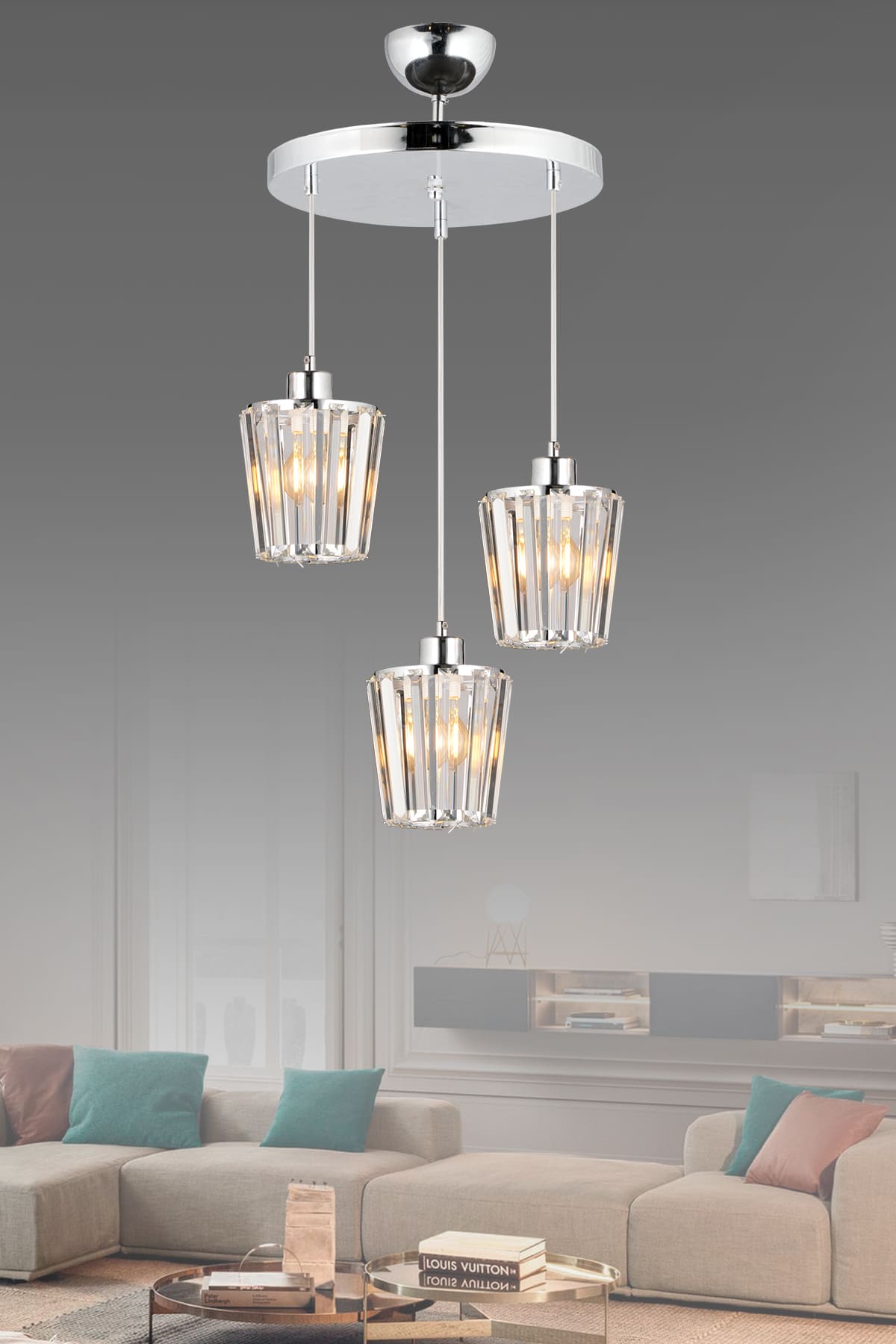 Leyla 3'Lü Sarkıt Avize - Ronisu Aydınlatma