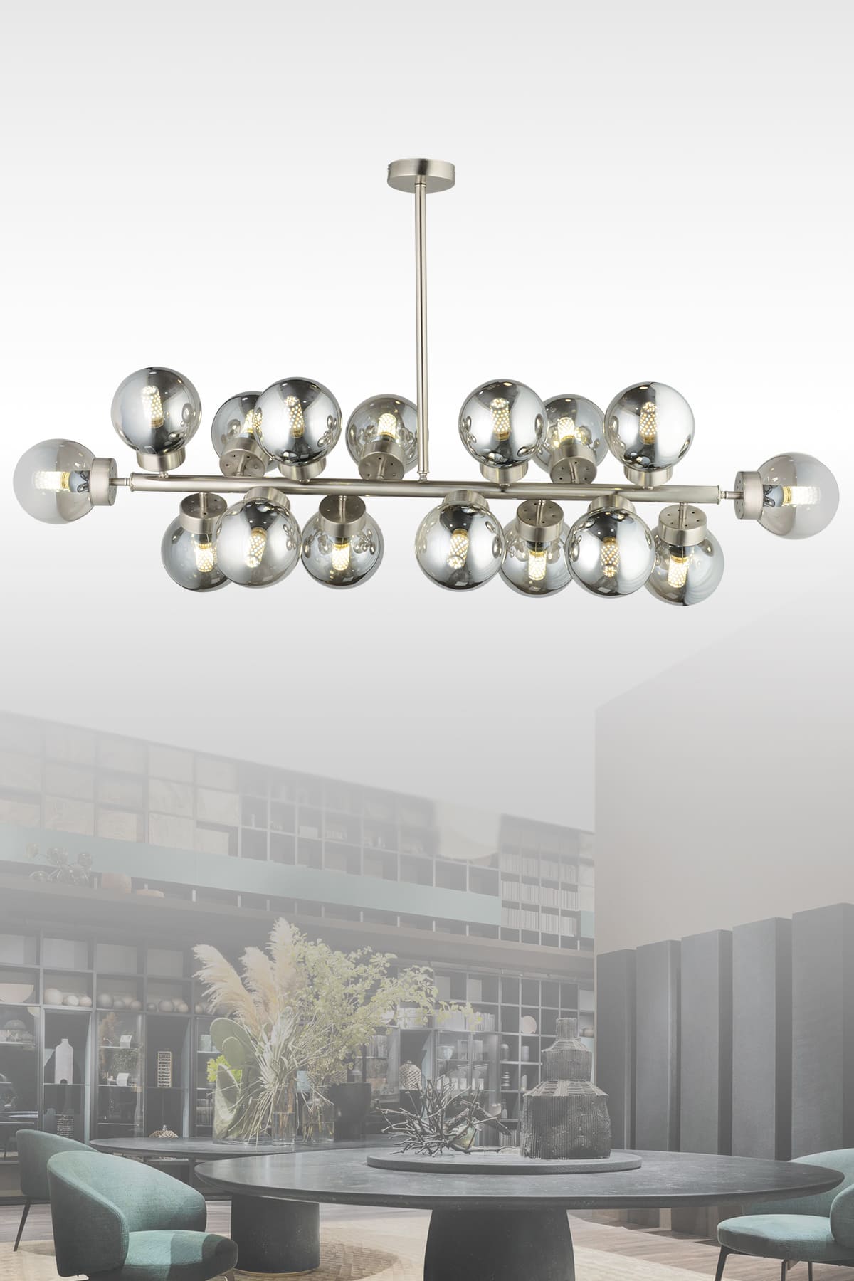 Loft 16'Lı Camlı Avize - Ronisu Aydınlatma