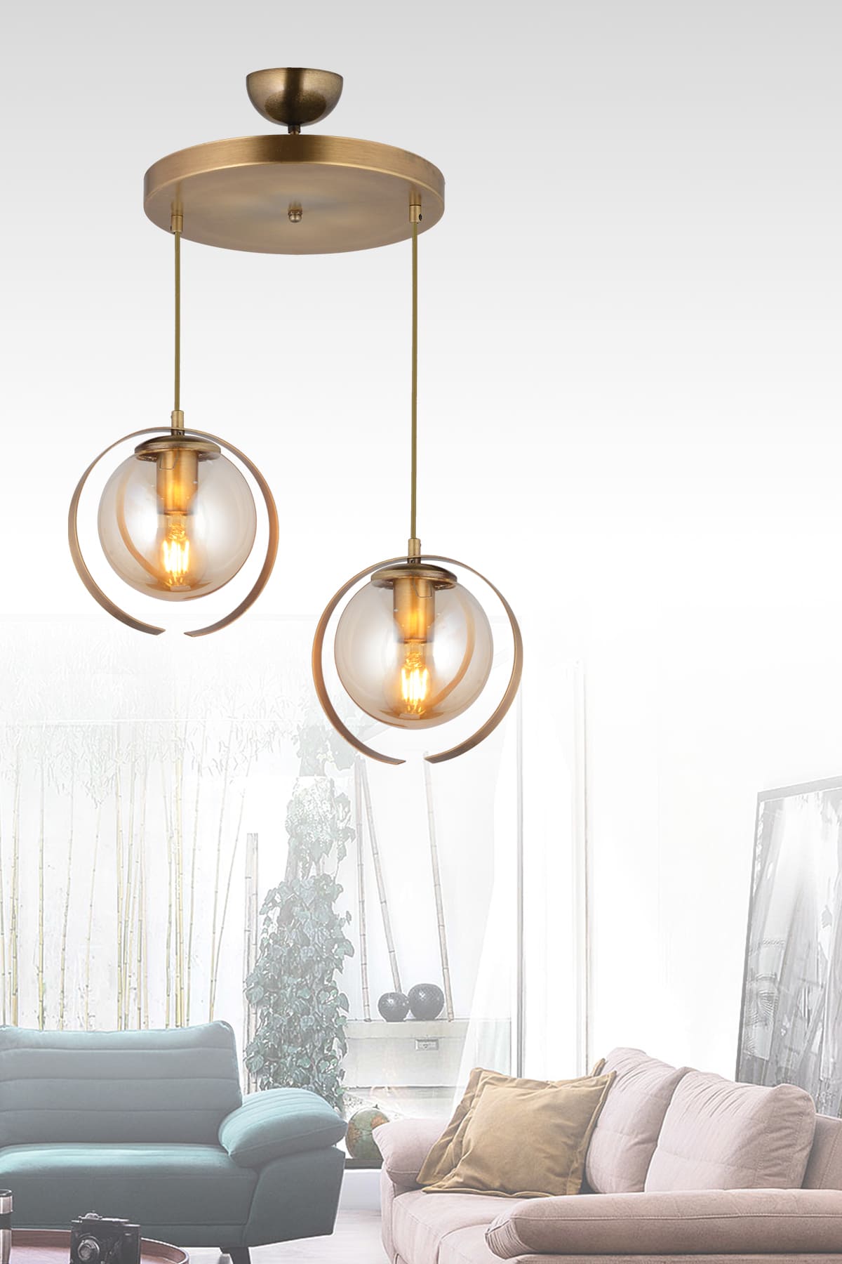 Luca 2'Li Sarkıt Avize - Ronisu Aydınlatma