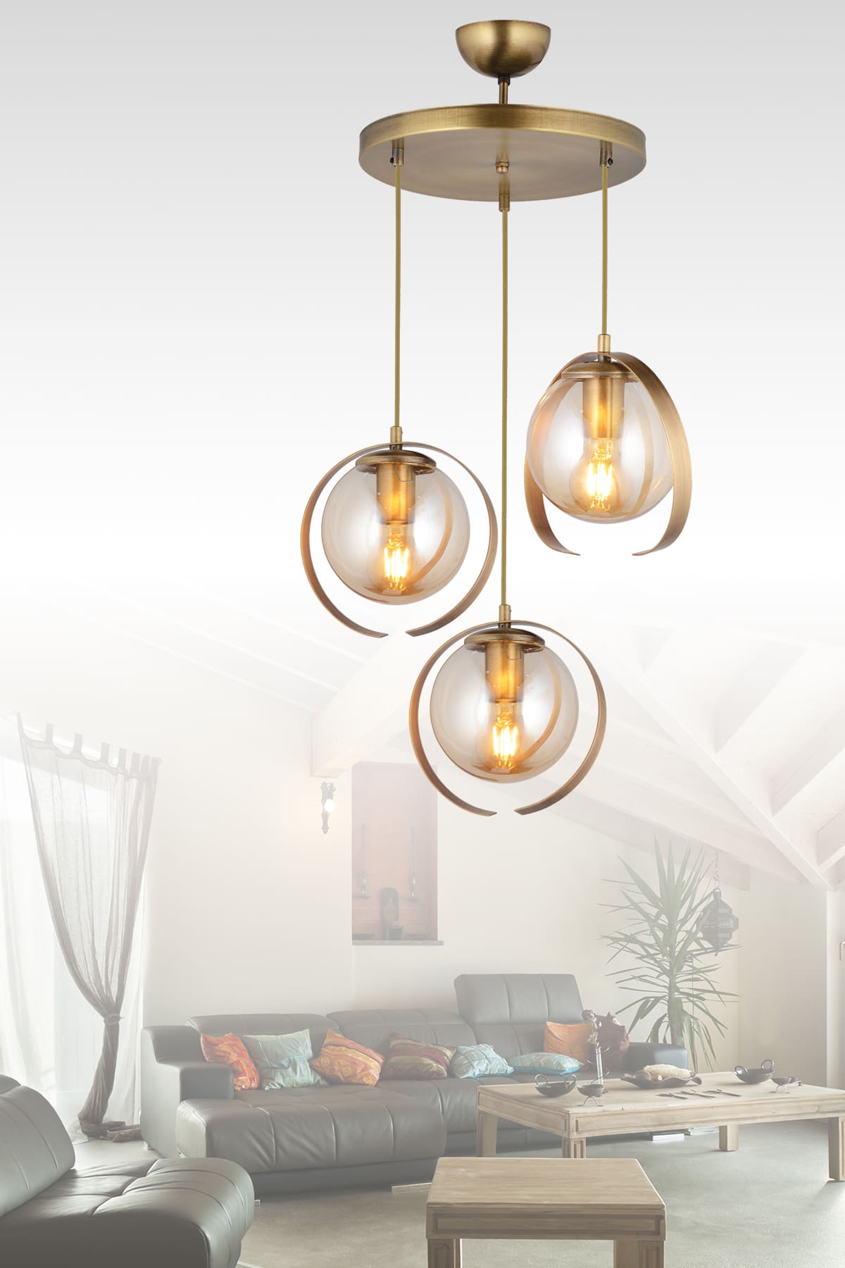 Luca 3'Lü Sarkıt Avize - Ronisu Aydınlatma